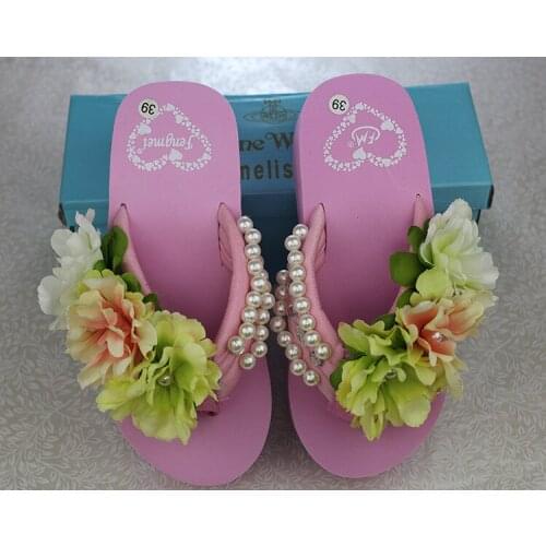 Bohemian Slippers Female Summer Korean Style Anti-skid Beach Ladies Black Wedge Platform Flip Flops Shoes Discount Womens