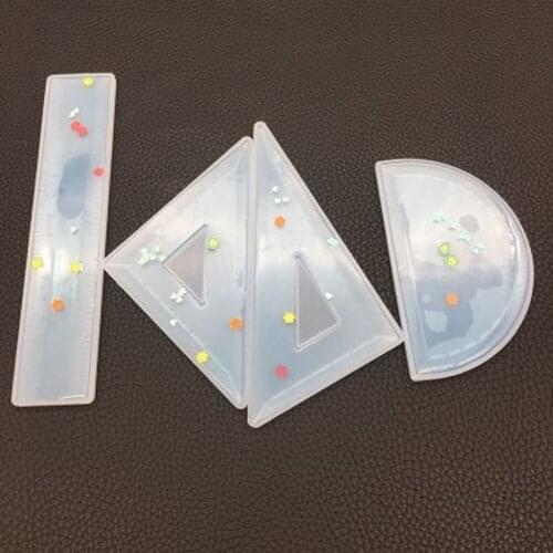 Expoxy Resin Silicone Mold Protractor Triangle Ruler Right Angle Folding Ruler DIY Craft Jewelry Making Tools Resin Casting Mold