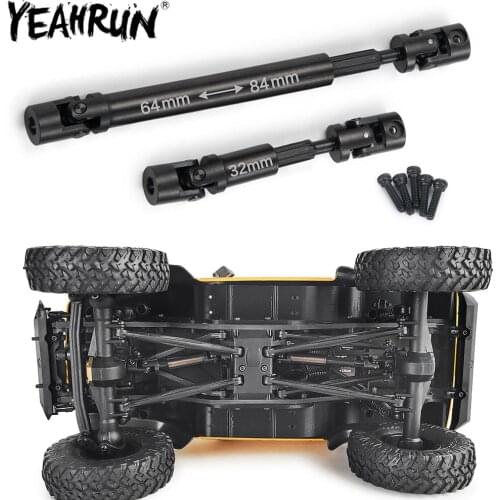 YEAHRUN 1Pair Metal Drive Shafts Transmission Shaft For 1/24 Axial SCX24 90081 RC Rock Crawler Car Parts