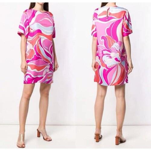 Womens new high quality elastic knitted slim Short Sleeve silk jersey Dress