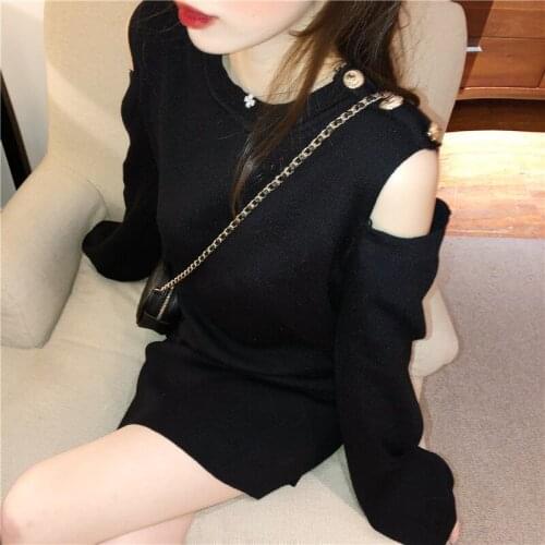 2020 Small Sexy Heartmachine Mid-Long Knitted Dress Womens Bottom Sweater