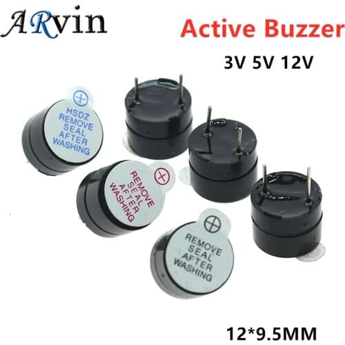 10pcs 3v 5v 12v Active Buzzer Magnetic Long Continous Beep Tone 12*9.5mm