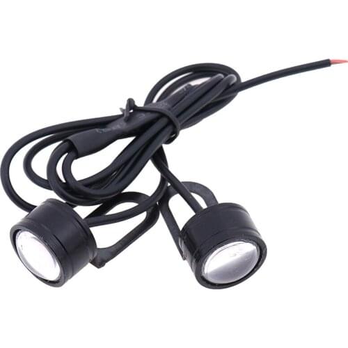 2× DC 12V Motorcycle Rearview Mirror Eagle Eye Flash 3 LED Light DRL Red Night Safety Signal Lights Aluminum