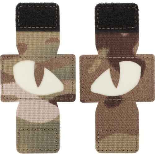 2Pcs Cat Eyes Tactical Patch Eagle Eye Military Combat Glow In Dark GITD Tag Badge Patch For Tactical Helmet Bag Jacket Uniform