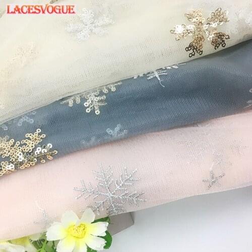 2yards 140cm Mesh embroidery lace fabric Handmade DIY Dress decoration Garment material Needlework sewing accessories 605