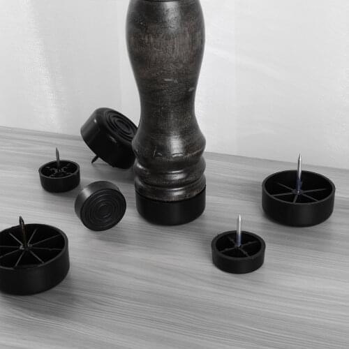 24 Furniture Feet Pads Nail-On Legs Glides Cover Anti Slip Foot End Cap Floor Table Chair Leg Protectors Home Hardware Accessory