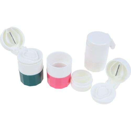 3 Colors Cutting Tablets Pill Cutter Medicine Crusher Grinder Splitter Tablet Cutter Divider Storage Case Pill Box Holder