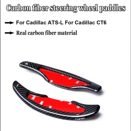 Car Styling Real Carbon Fiber Steering Wheel Shift Paddle Extension Shifter For Cadillac ATS For Cadillac ATS-L For Cadillac CT6