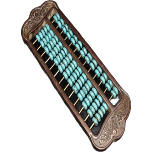 Turquoise Abacus Of Chinese Abacus Wood Carving Frame