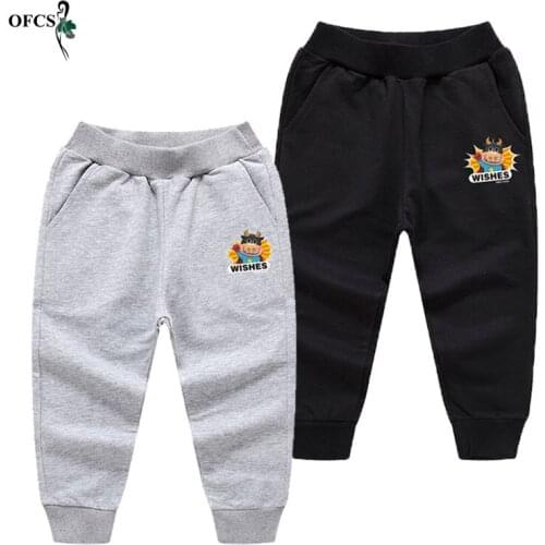 Fashion Kids Pants Girls Fall Plus SIZE Elastic Waist Cartoon Trousers Baby Girls Boys Retail Pants Infantil Childrens Clothing