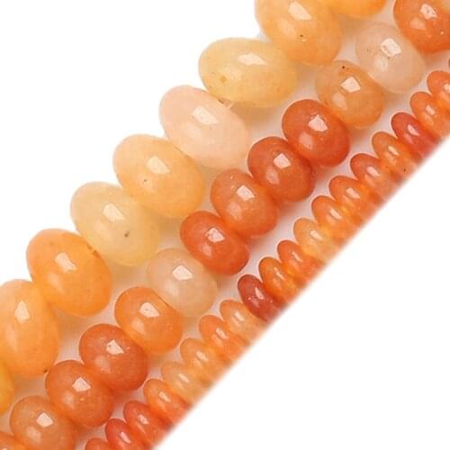 Natural Round Beads Orange Red Agates Rondelle Loose Spacer Beads 15"4/6/8mm For Jewelry Making Bracelet Charms Accessories
