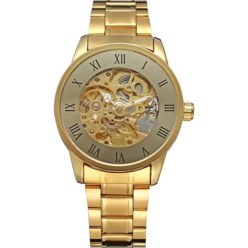 Forsining Mechanical Automatic Skeleton Watches Men Steampunk Wrist Watch Power Self Widing Antique Clock Mens Wristwatches