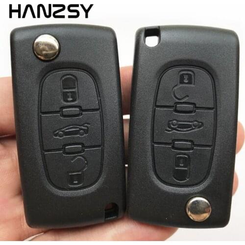 3 Buttons Car Remote Key Case For Peugeot 307 407 408 308 607 207 208 Flip Folding Key Shell Cover CE0523/CE0536 HU83/VA2 Blade