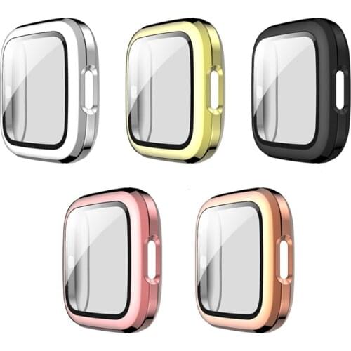9H Tempered Glass Case for Fitbit Versa 2 Screen Protector Protect Bumper Cover Skin