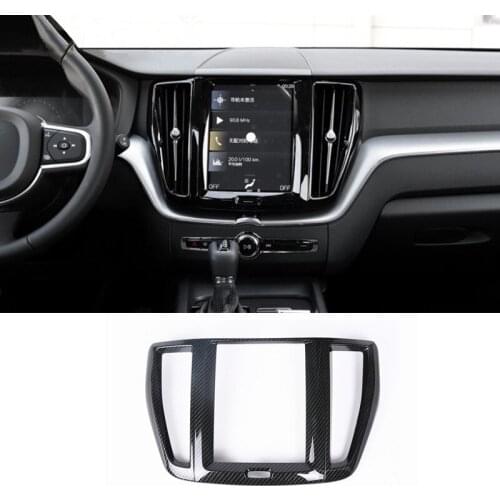 CNORICARC Carbon Fiber Pattern Car Styling Control Navigation Panel Cover Trim Frame For Volvo XC60 2018 Interior Accessories