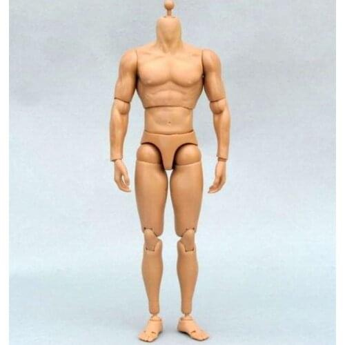 1/6 Male Narrow Shoulder Nude Body Action Figure Without Head Model Doll Toys Gifts Collections
