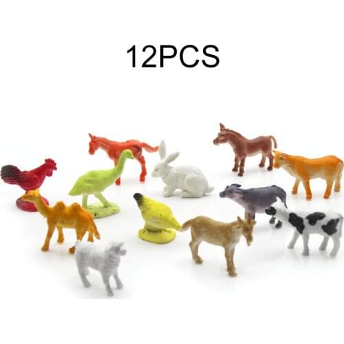 Farm Animals Models Figures Figurines Set Toys Small Plastic Simulation Horse Cat Dog Cow Rabbit Chicken Duck Gift For Kids