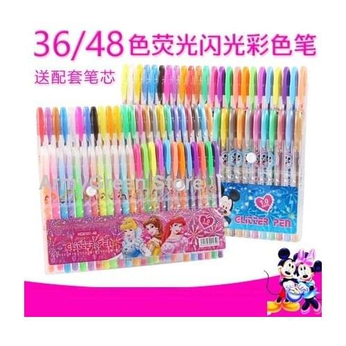 Coloring Painting Drawing Fluorescent Flash Colors Pen Child Adult Festival Gift 12 / 36 / 48 Colors for select