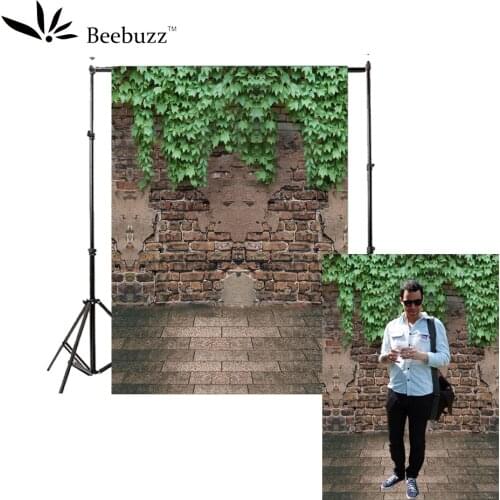 Beebuzz photo backdrop boston ivy backgroung broken walls on the green plant pattern,text landscape background wall photophone