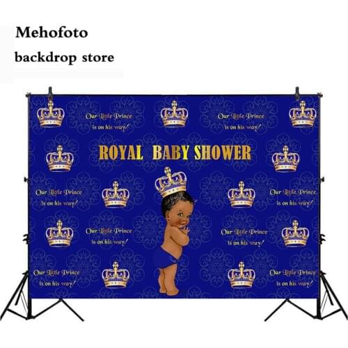Mehofoto Baby Shower Backdrops for Photography Newborn Backgrounds for Photo Studio Crown Step and Repeat Vinyl Cloth 818