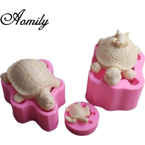 Amoliy Turtle Shape Silicone Mold Cake Fondant DIY Tortoise Silicone Decorating Mould Chocolate Mold Baking Pastry Tools S/M/L