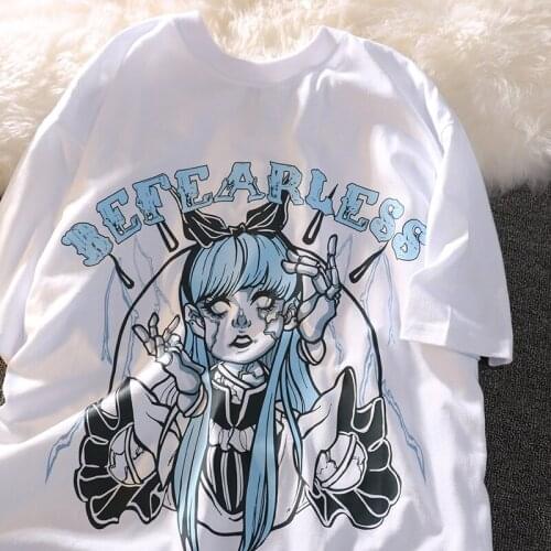 White Alternative Graphic Summer Goth Gothic T-shirt for Men Women Alt Clothes Tshirt Fairy Grunge Tee Tops 2021 Emo Clothing