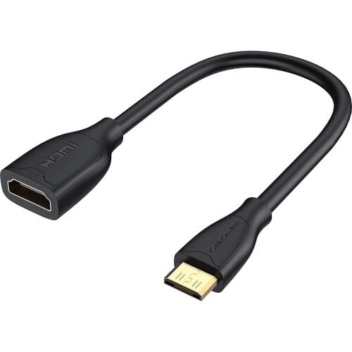 Mini HD to HD Cable, CableCreation 0.5ft Mini-HD Male to HD Female Adapter, Support 4K 60Hz, 3D, for Camera, Camcorder