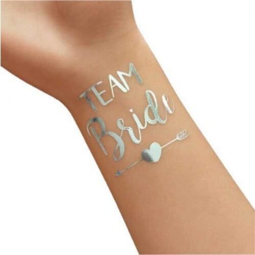 Team Bride Temporary Tattoo Silver 10 Pcs хна для мехенди henna bride veil welon