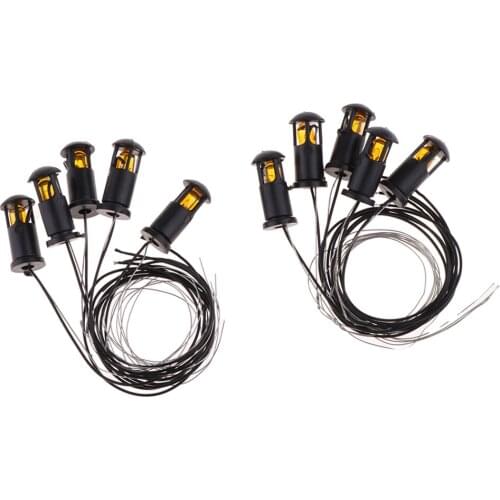 Mini Lawn Landscape Decor LED Light Sand Table Model Decorations -10pcs