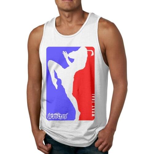 Custom Muay Thai Logo Thailand Fighter Shirts Short Sleeve Cotton For Mens Small Size White T-shirt