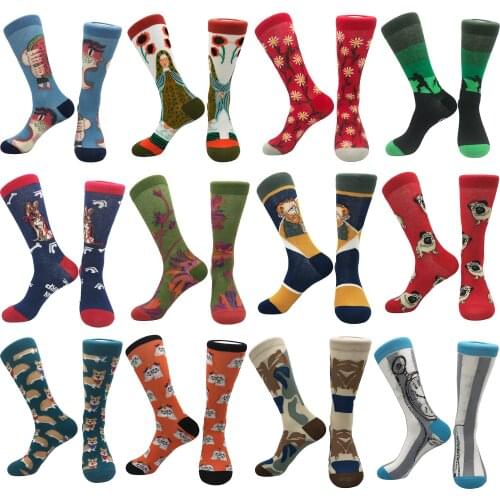2021 autumn new trend cheerful cartoon cool tube socks men socks skateboard sports home ladies student socks