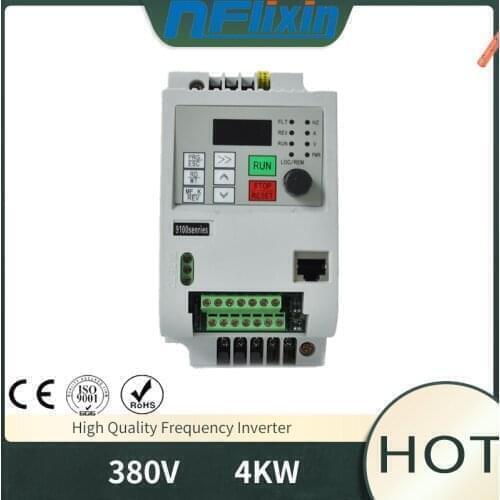 New 380V 4KW 3 Phase AC Frequency Inverter For AC CNC motor in VxF Vector control Drive Speed Controller Output 380V 8.5A 4KW