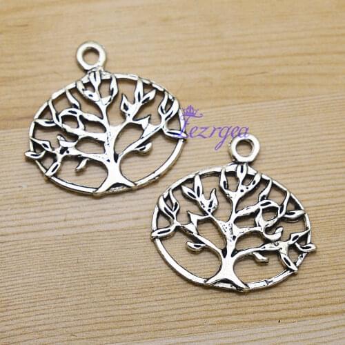 20pcs/lot--26x26mm, tree cham,Antique silver plated tree of life oval charms,DIY supplies,Jewelry accessories