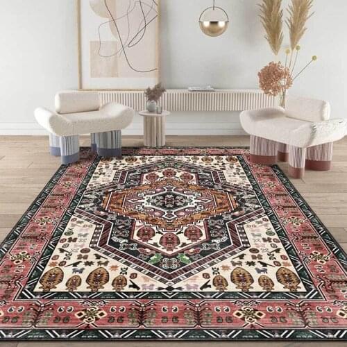 Retro Persian Style Bedroom Carpet and Rug Morocco Ethnic Geometric Living Room Table Non-Slip Floor Mat Kitchen Hallway Tapete