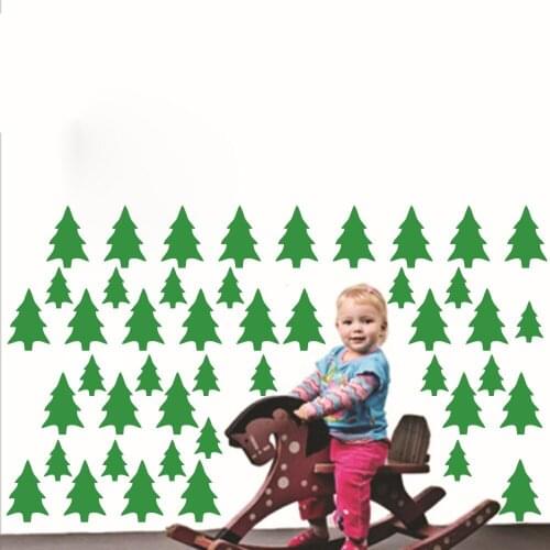 Simple green tree background childrens room decoration carved wall stickers A10-003