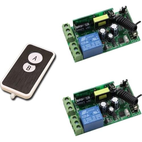 AC85V 110V 220V 250V Wireless Remote Control Lighting Switch System ON/OFF 1 Channal Relay Switch 2pcs Receiver With Transmitter