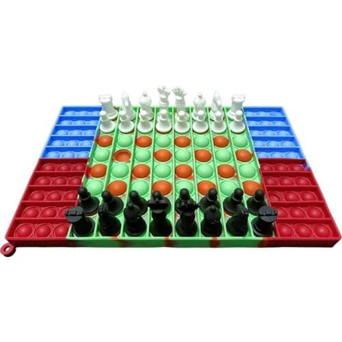 Push Bubble Chess Board Toy Silicone Sensory Toys Stress Relief Toy Interactive Game Sensory Toys For Kids Autism Special Needs