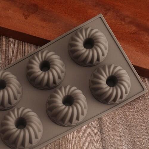 Silicone cake mold, heat-resistant thickened 6-connected cake cup, donut DIY cookie mold, baking tools