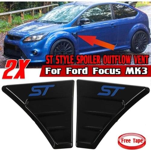 ST Style Car Side Vent Fender Spoiler Outflow Vent Side Vent Fender Air Flow Wing Fender Cover Trim for Ford Focus MK3