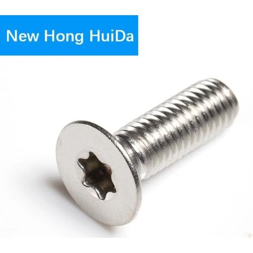 M2 M3 M4 M5 M6 Flat Head Machine Metric Thread Plum Flower Anti -theft Bolt Countersunk Torx Safety Screw 304 Stainless Steel