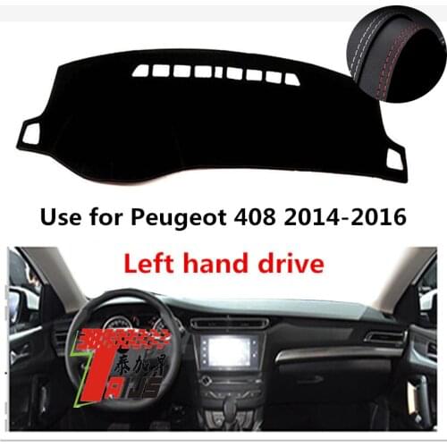 TAIJS Factory Anti Cracking Protective Classic Leather Car Dashboard Cover For Peugeot 408 2014 2015 2016 Left hand drive