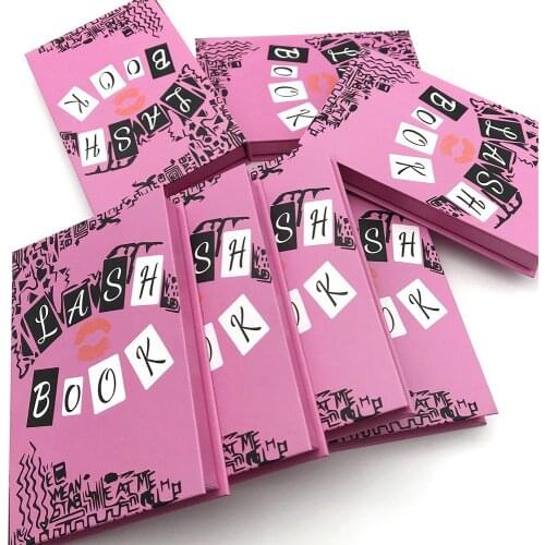 Custom Eyelash Packaging print logo Popular Lash Book Mink Eyelashes Packaging 5 Pairs Lash Book With Tweezers