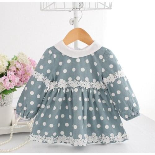 Spring Baby Dress Lantern Sleeve Infant Dress Toddler Girls Princess Dresses Polka Dot Fashion Baby Girls Clothing 0-2Y