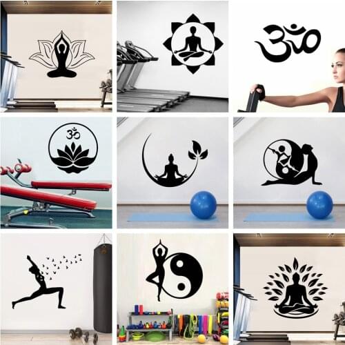 Yoga Meditation Vinyl Wall Stickers Buddhist Zen Wall Decal for bedroom Removable Wall Sticker Decor Yoga Wallpaper