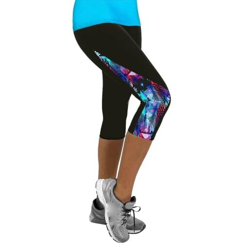 Women Floral Abdomen Control Training Running Sports Yoga Fitness Leggings Gym 3/4 Slim Workout Fitness Pants Брюки Женские #30