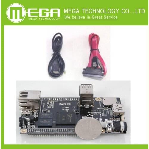 1 Set = 1pcs Raspberry Pi Mini PC Cubieboard 1GB ARM Development Board Cortex-A8 + SATA Cable+ 1pcs Power Supply Wire