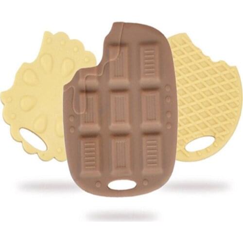 1Pc Kitchen Tool Baby Silicone Teether Chocolate Biscuit Grinding Equipment Baby Teeth Chew Baby Care Products