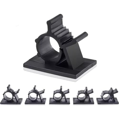 10pc Self-adhesive Cable Clips black Data Cord Cable Decorative Mount Fixing Organizer for Desk Car Wire Clip Fixer Cable Holder