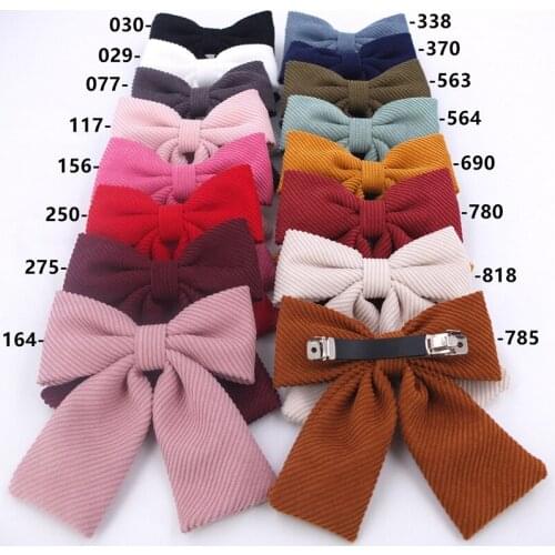 16 pcs/lot, 4.7 inch Corduroy Sailor Bow Hair Clips, Women Girls Fabric Hair Bow French Barrettes Hair Accessories