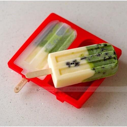 2 with classic old ice mold Ice cream mould Popsicle mould Silicone mould with cover LFGB without stick